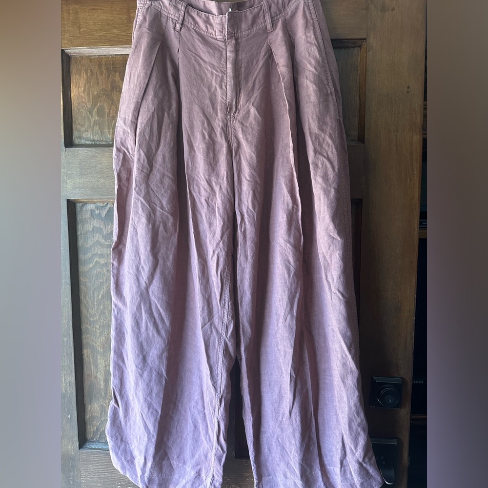 Free People Wide-Leg Chinos in Dusty Rose - Picture 6 of 8